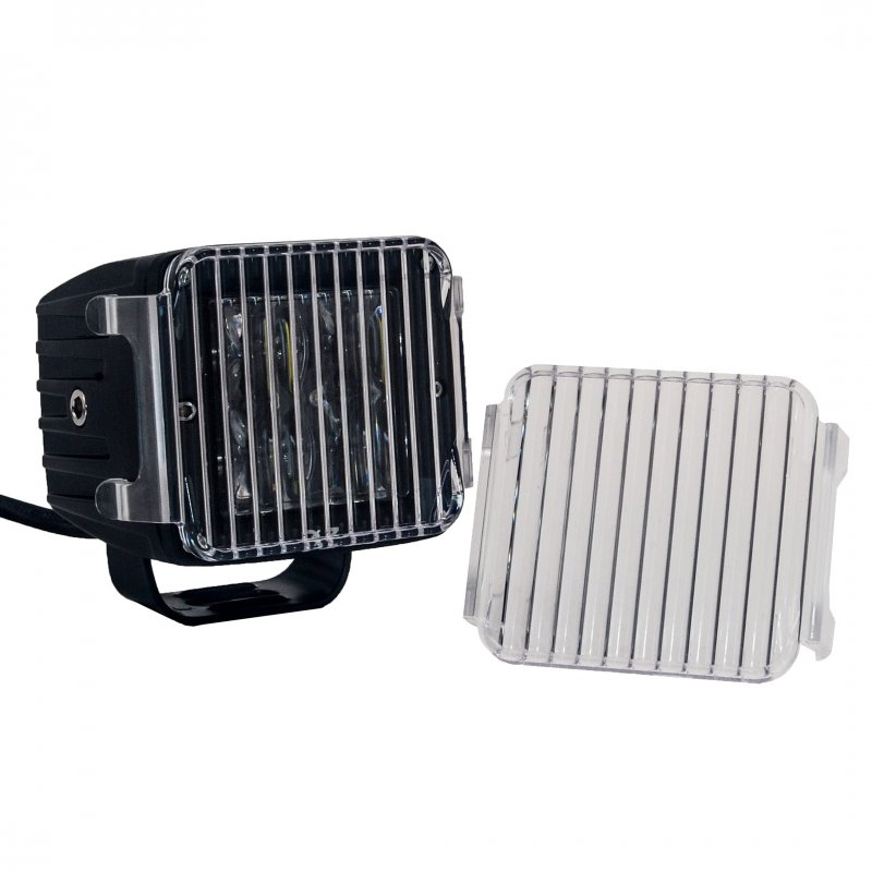 Oz-usa Pod Light Cover 3 Clear Flood Diffused Lens For Cube Fog Lights Off Road Motorcycle Truck Suv Atv Marine Vessels 1 Pair