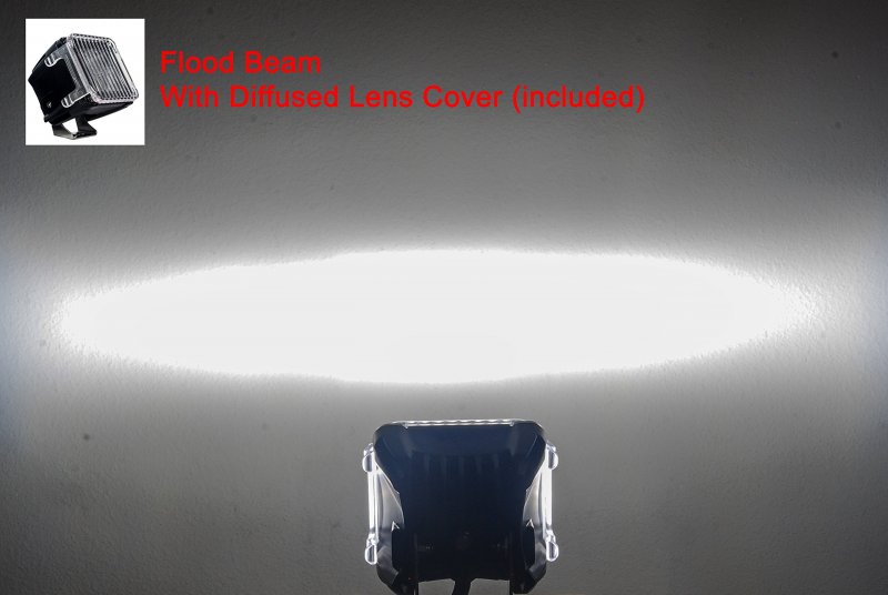 Oz-usa Pod Light Cover 3 Clear Flood Diffused Lens For Cube Fog Lights Off Road Motorcycle Truck Suv Atv Marine Vessels 1 Pair