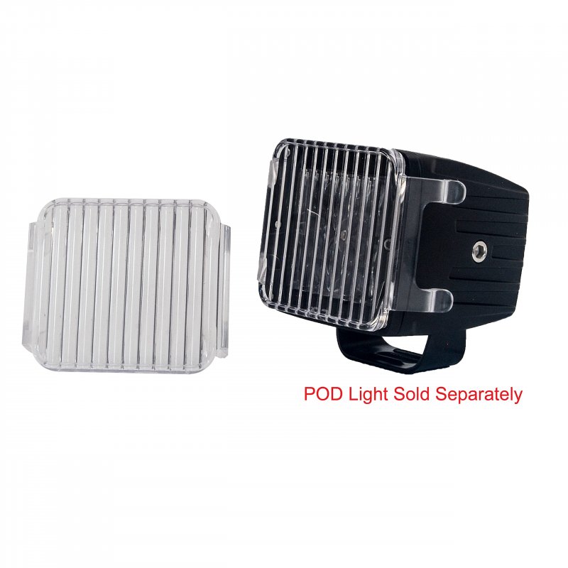 Oz-usa Pod Light Cover 3 Clear Flood Diffused Lens For Cube Fog Lights Off Road Motorcycle Truck Suv Atv Marine Vessels 1 Pair