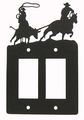 Team Roping Double Gfi Rocker Light Switch Plate Cover 