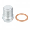 X Autohaux M18x1 5 Steel Engine Oil Drain Plug Screw With Seal Ring For Volvo Xc60 Xc90 S90 S70 C70 Ford Focus Silver Tone