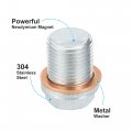 X Autohaux M18x1 5 Steel Engine Oil Drain Plug Screw With Seal Ring For Volvo Xc60 Xc90 S90 S70 C70 Ford Focus Silver Tone