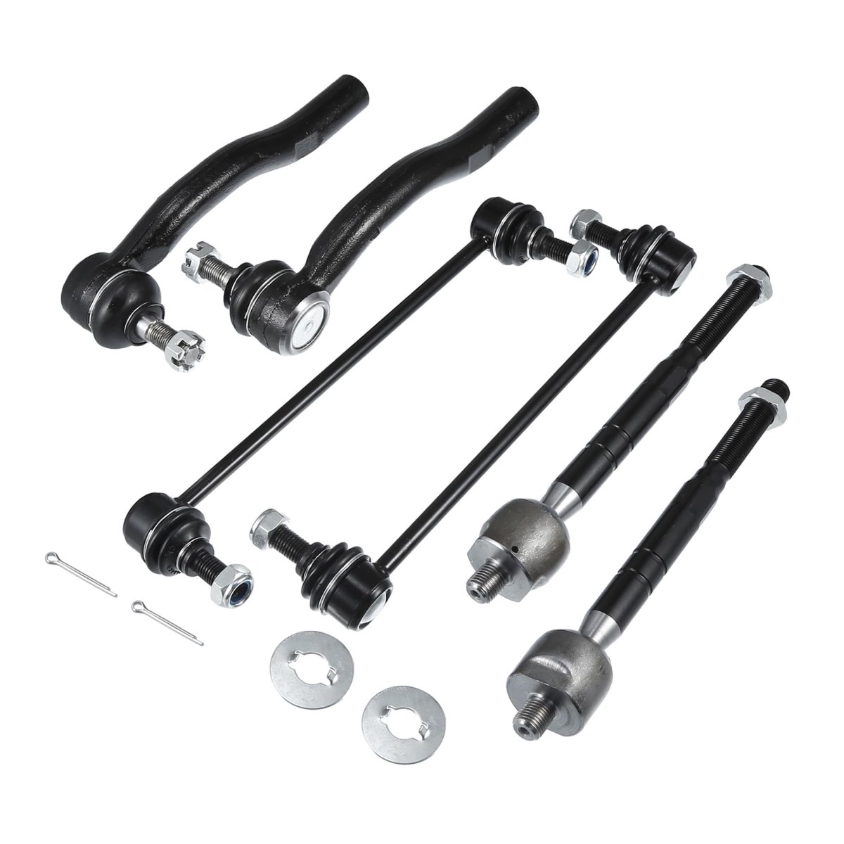 6 Pcs Front Inner Outer Tie Rod Sway Bars Suspension Kit For Toyota Camry 2007 2011 Stabilizer Bar Link Steering End Black