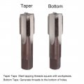 Uxcell Metric Hand Tap M22 Thread 1 Pitch 4 Straight Flutes H2 Alloy Tool Steel Bottom Er Screw Tap Set Tapping Tools For