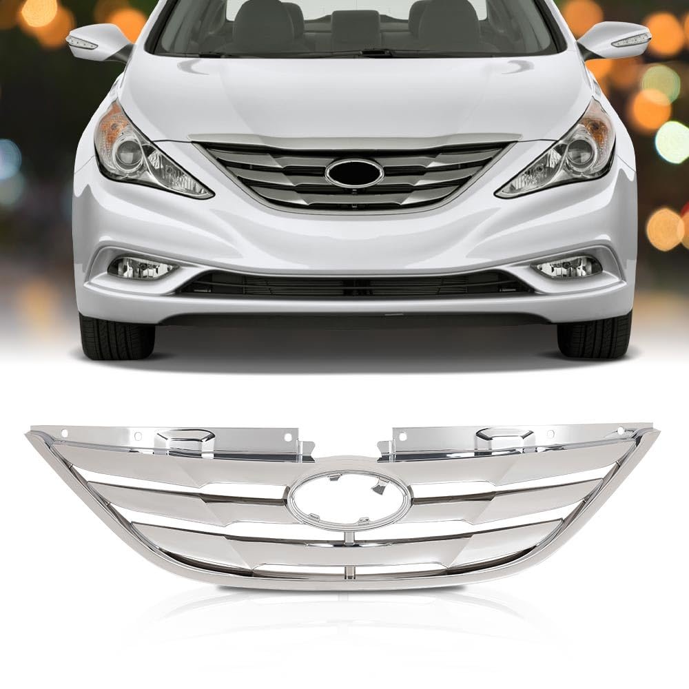 Front Grille Assembly For Hyundai Sonata 2011 2012 2013 Chrome Abs Plastic Upper Grill Hy1200154 863503s100