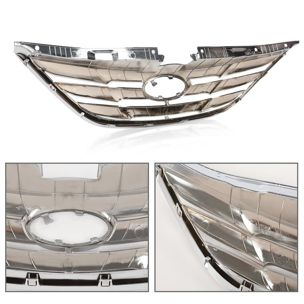 Front Grille Assembly For Hyundai Sonata 2011 2012 2013 Chrome Abs Plastic Upper Grill Hy1200154 863503s100