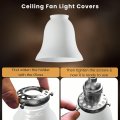 Dysmio Ceiling Fan Light Covers Globes Replacement Glass Fixture White Opal Bell 5 Inches High 4-3 In Diameter Standard 2-1