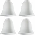 Dysmio Ceiling Fan Light Covers Globes Replacement Glass Fixture White Opal Bell 5 Inches High 4-3 In Diameter Standard 2-1 