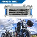 X Autohaux Silver Tone M12 Interface Engine Oil Cooler Standard Cooling Radiator Universal For Dirt Bike Pit Monkey Atv Quad