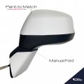 Spieg Ho1320261 Driver Side Mirror Replacement For Honda Civic 2012-2013 Power Adjusted Non-heated Manual Fold Paintable White