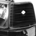 Black Houisng Clear Corner Headlight W Bumper Lamps Tool Kit Compatible With Ford F-150 F-250 F-350 92-96