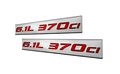 2x Pair Set 6 1l 370ci Red On Silver Highly Polished Real Aluminum Emblems Of 2