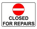 Compliancesigns Com Closed For Repairs Safety Sign White 7x5 In Plastic Restrooms 