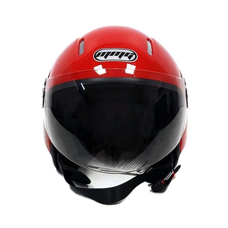 Motorcycle Scooter Pilot Open Face Helmet With Flip Up Visor Dot Approved Red Xl Model 28