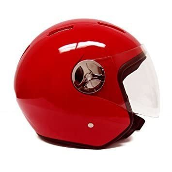 Motorcycle Scooter Pilot Open Face Helmet With Flip Up Visor Dot Approved Red Xl Model 28