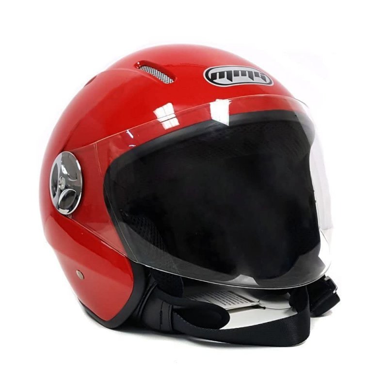 Motorcycle Scooter Pilot Open Face Helmet With Flip Up Visor Dot Approved Red Xl Model 28
