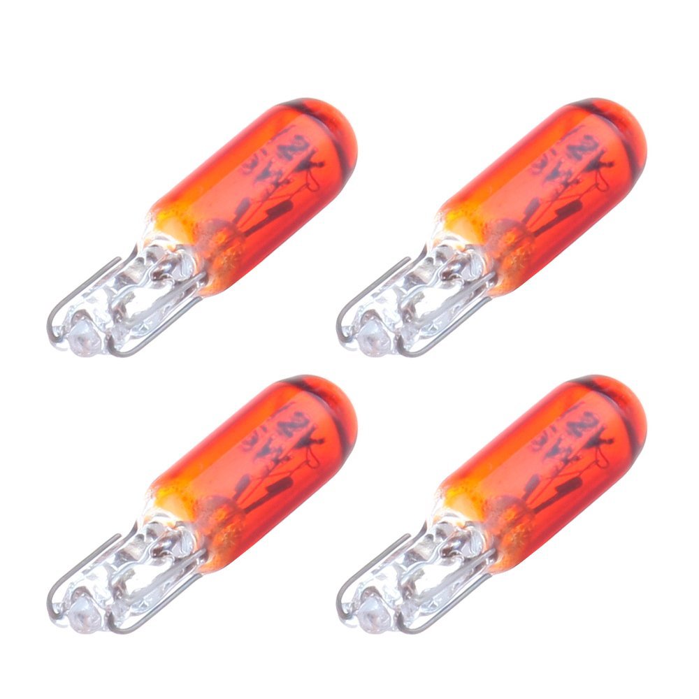 50pack Orange T5 74 Halogen Light Bulb Super Bright Instrument Panel Gauge Cluster Dashboard Bulbs