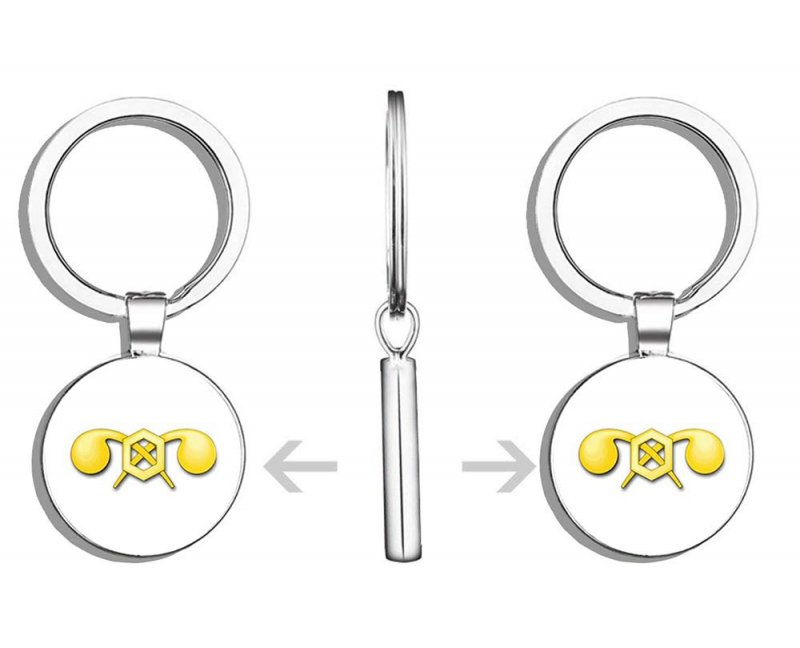 Hj Media Us Army Chemical Corps Metal Round Key Chain Keychain Ring
