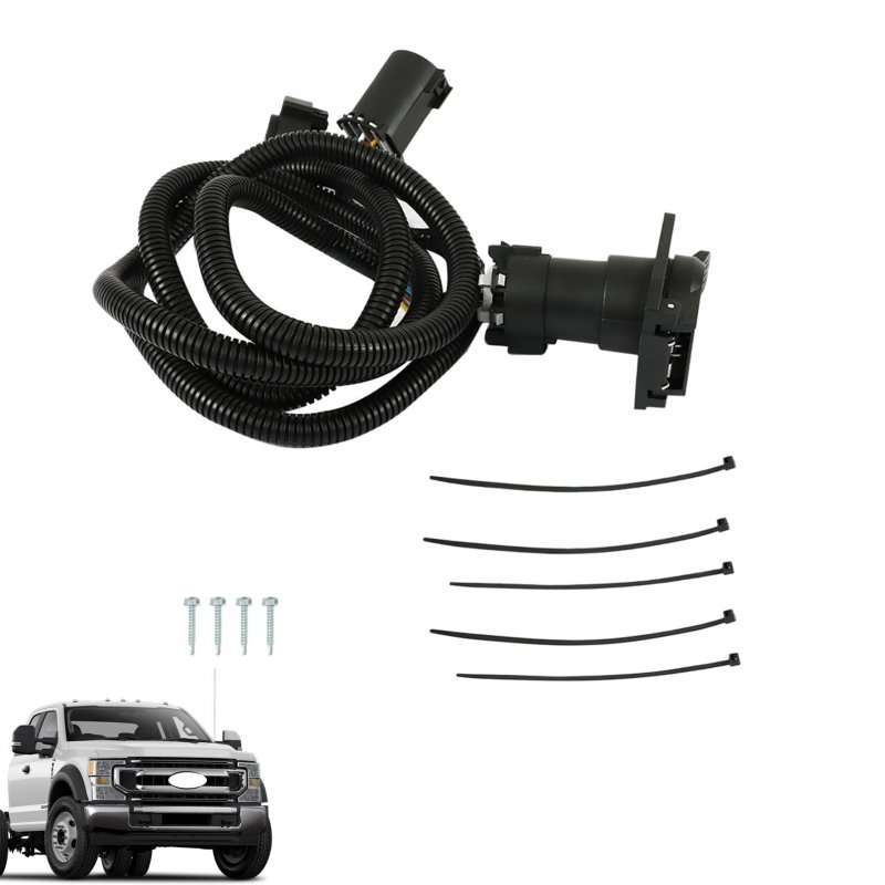 In Bed Trailer Wiring Harness Hc3z-15a416-a Replacement For F250 F350 F450 F550 2017 To 2022 7 Pin Plug Rear Wire