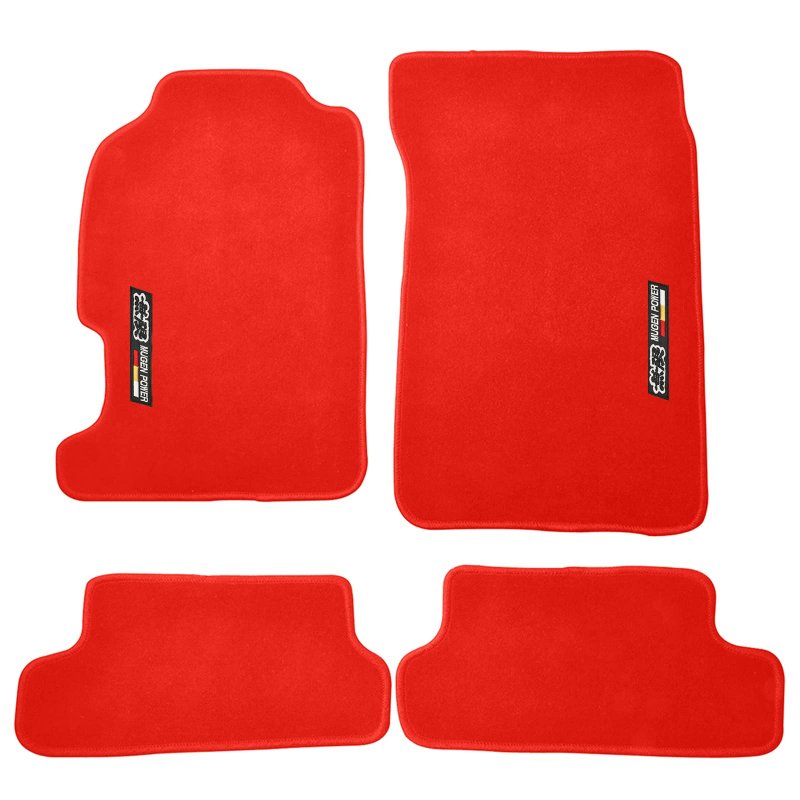 Evproxp Floor Mats Compatible For 97-01 Honda Prelude 2dr Factory Fitment Carpet Front Rear Red Nylon 4pc Set With Mugen