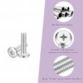 Uxcell M5x20mm Flat Round Head Phillips Screws 10pcs 304 Stainless Steel Drive Machine Full Thread Bright Finish Furniture