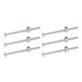 6pcs Bed Frame Bolts M6 X 100mm Hex Socket Head Screws Barrel Nuts Bunk Furniture With Rice-shaped Nut For Chairs Cots Silver 