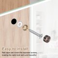 16pcs Brass Decorative Screws With Caps 10mm Mirror Cover Self-tapping For Furniture Cabinet Fixing Red Bronze