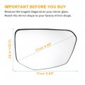 X Autohaux Car Rearview Right Passenger Side Power Heated Mirror Glass Replacement For Honda Civic 2016-2021 Envix 2018-2022