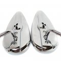 Httmt Chrome Skull Side Mirrors Compatible With H-d Springer Softail Efi Sportster 1200 Custom