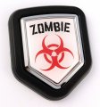Zombie Flag Car Truck Black Shield Grill Badge Grille Chrome Emblem 2 6 X 3 1