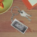 Graphics More Stone Angel Memorial 2 Lines Personalized Custom Rectangle Keychain In Chrome Plated Metal