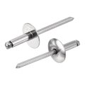 50pcs 3 16 X1 2 304 Stainless Steel Large Flange Round Head Rivets Cap Open End Blind For Construction Automotive Manufacturing 