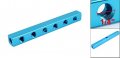 Uxcell Blue 1 4 Pt 6 Way 9 Ports Air Pneumatic Cylinder Manifold Block Splitter