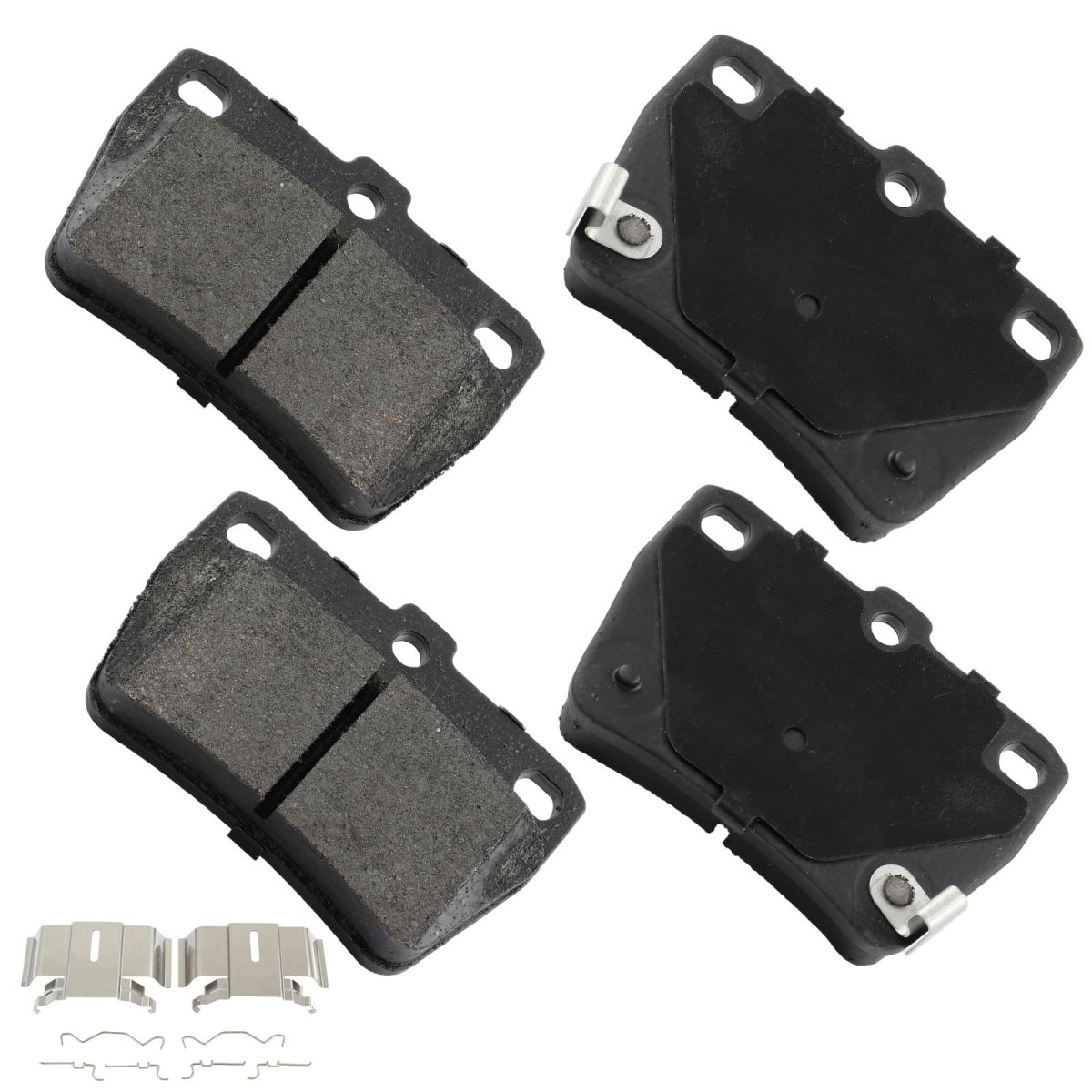 Rear D1051 Metal 4pcs W Hardware Disc Brake Pad Set