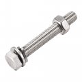 Uxcell M10 X 70mm Hex Head Screws Bolts Nuts Flat Lock Washers Kits 304 Stainless Steel Fully Thread Hexagon 4 Sets