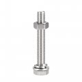 Uxcell M10 X 70mm Hex Head Screws Bolts Nuts Flat Lock Washers Kits 304 Stainless Steel Fully Thread Hexagon 4 Sets