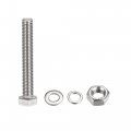 Uxcell M10 X 70mm Hex Head Screws Bolts Nuts Flat Lock Washers Kits 304 Stainless Steel Fully Thread Hexagon 4 Sets