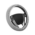 Elastic Stretch Steering Wheel Cover Universal 15 In Microfiber Breathable Polyester For Hondad Toyota Nissan Gray Car 