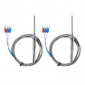 Alinan 2pcs 2m Approx 6 6ft 50mm Probe M8 Pipe Thread Temperature Sensor Three Wire Controller 0 400a Pt100 Rtd Stainless Steel 
