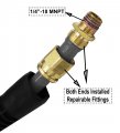 Polyurethane Recoil Air Hose 3 8 Inner Diameter 50 Ft Long Repairable 1 4 In Industrial Quick Coupler And Plug Bend Restrictor