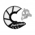 X-brake Vented Front Disc Cover With Mounting Kit Black White For Husqvarna Te 250 2016-2018 