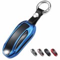 Qbuc For Tesla Key Fob Cover With Keychain Model X Keyless Protection Case Smart Remote Accessories Blue 