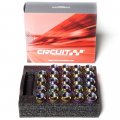 Circuit Performance Spline Drive Tuner Acorn Lug Nuts Neo-chrome Rainbow 14x1 5 Forged Steel 20pc Tool Compatible With Dodge