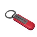 Dodge Charger R T Red Pu Leather Strap Gunmetal Gray Metal Bar Key Chain Official Licensed