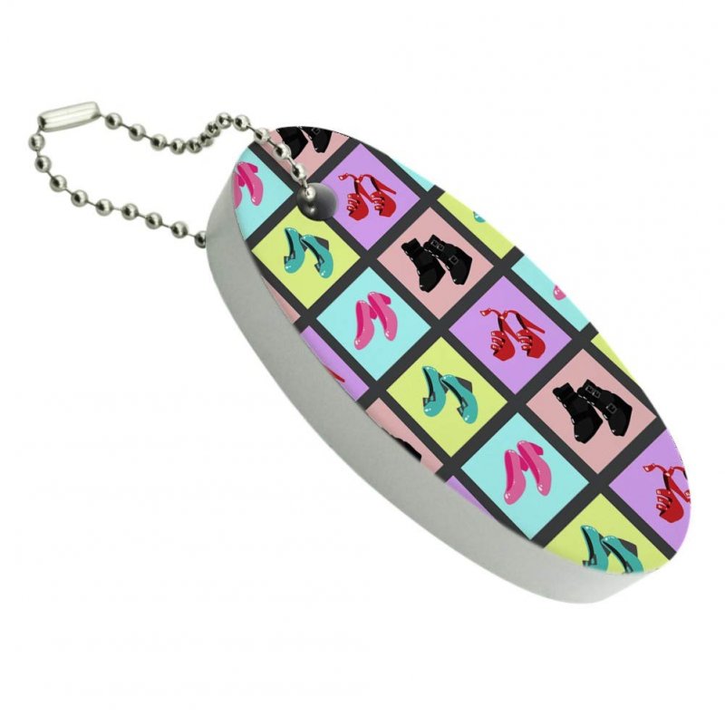 Cute Shoes Pattern Floating Keychain Oval Foam Fishing Boat Buoy Key Float For Water Sports 3 2 In X 1 4 0 8