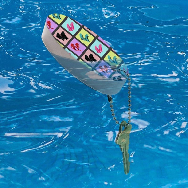 Cute Shoes Pattern Floating Keychain Oval Foam Fishing Boat Buoy Key Float For Water Sports 3 2 In X 1 4 0 8