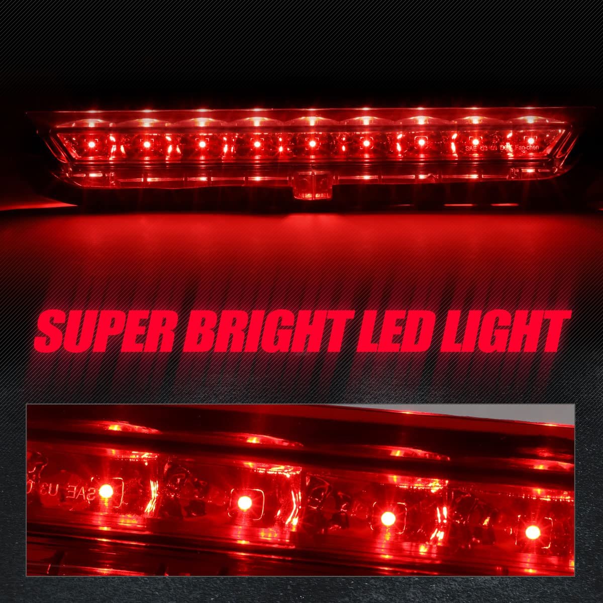 Full Led Third Brake Light Parking Stop Lamp For Scion Tc At20 2011 2016 Red Housing With Smoke Lens Plug And Play Rear High