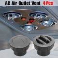 X Autohaux 4pcs Ac Air Outlet Vent Louvered Dashboard Electroplate Knob For Rv Bus Boat Yacht Caravan 60mm Gray Black