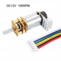 Uxcell Ga12-n20 12v 100rpm Dc Gear Motor With Encoder Speed Velocity Measurement For Mini Car Balance Diy