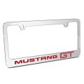 Ford Mustang Gt Red In 3d On Mirror Chrome Metal License Plate Frame Official Licensed